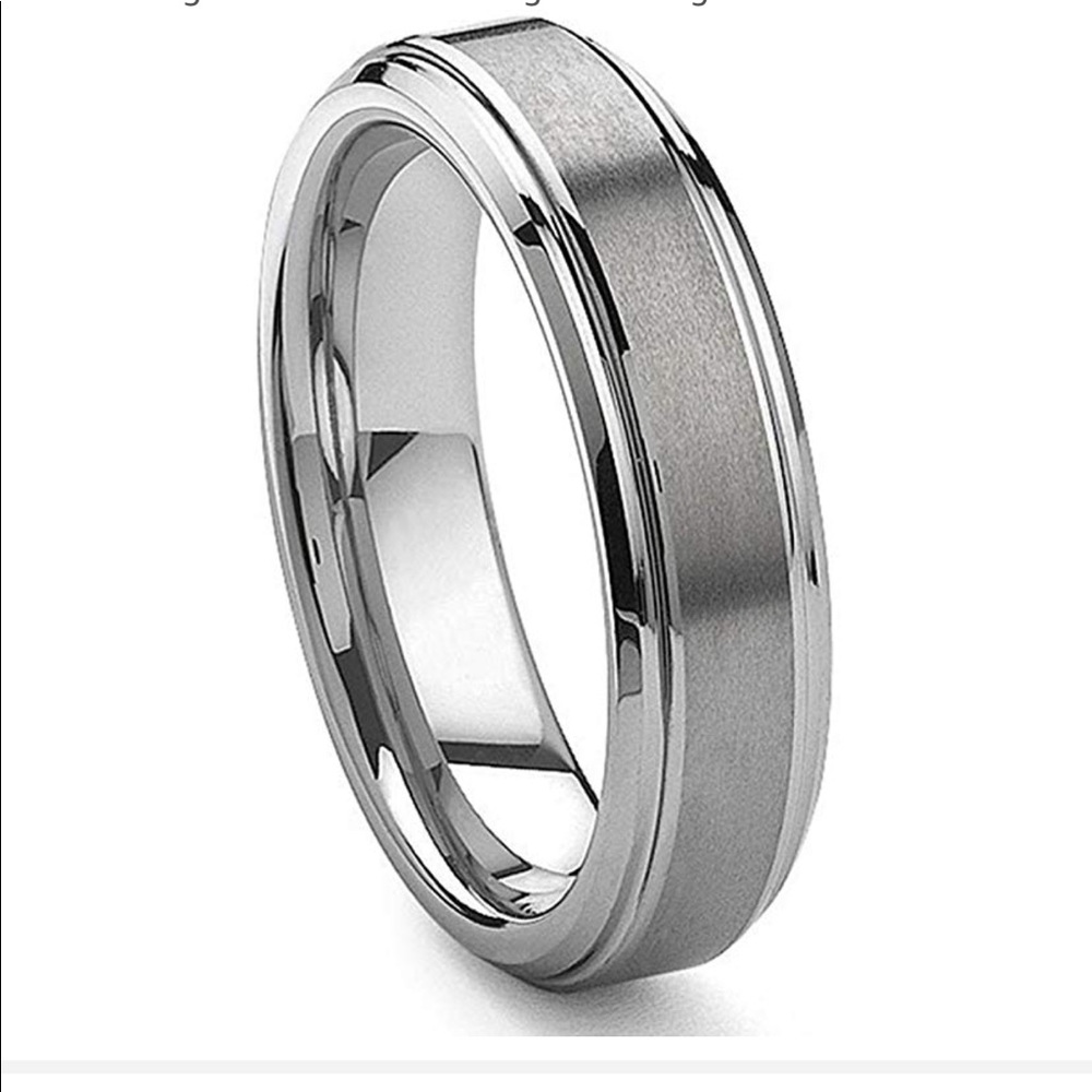 6MM Tungsten Carbide Band Ring Brushed Center